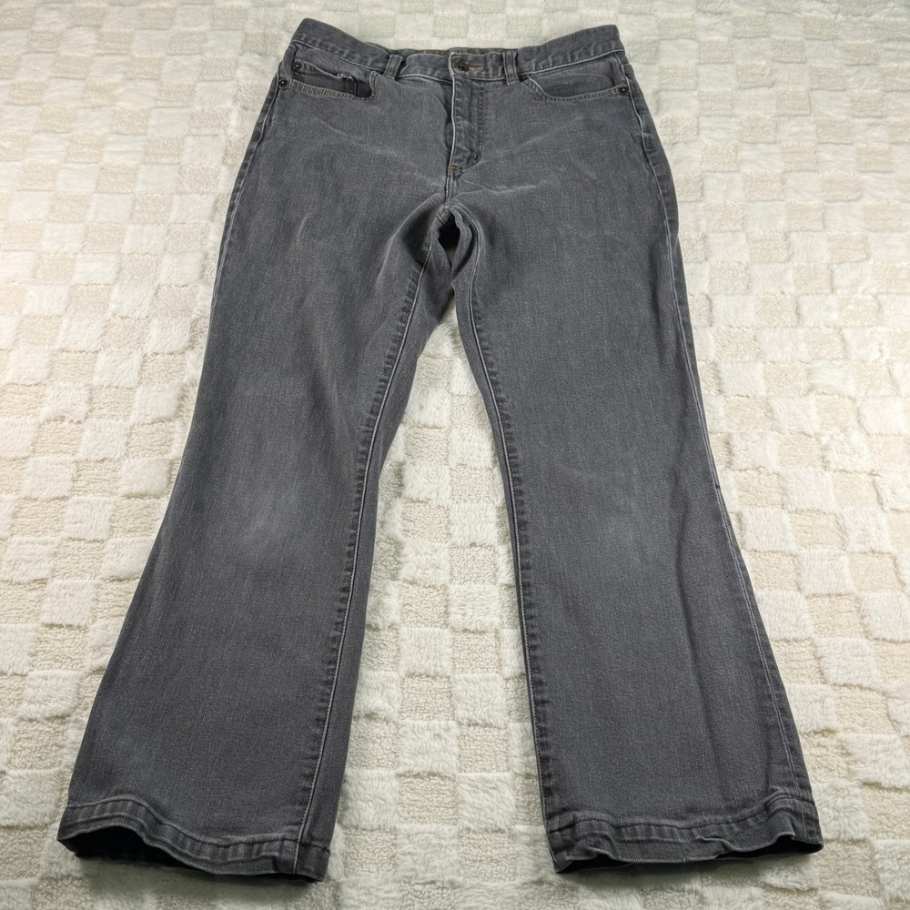 Lauren Jeans Co Premium Grey Flare‎ Leg Denim Jeans Womens Size 8